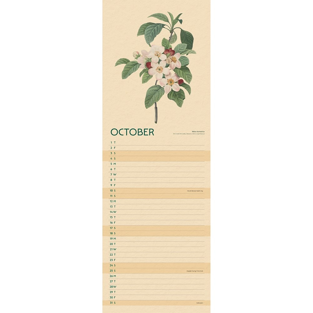 RHS flowers 2026 slim calendar