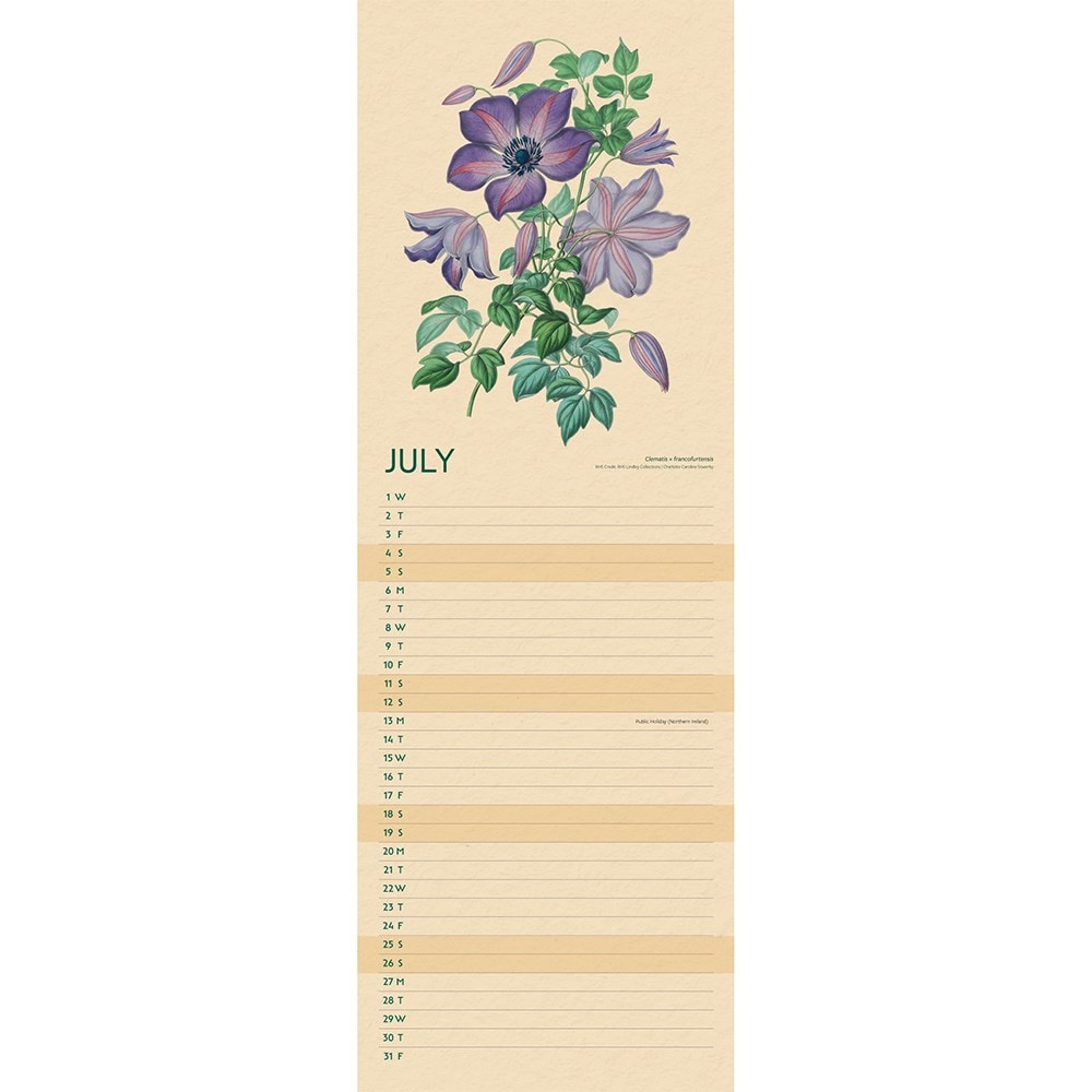 RHS flowers 2026 slim calendar