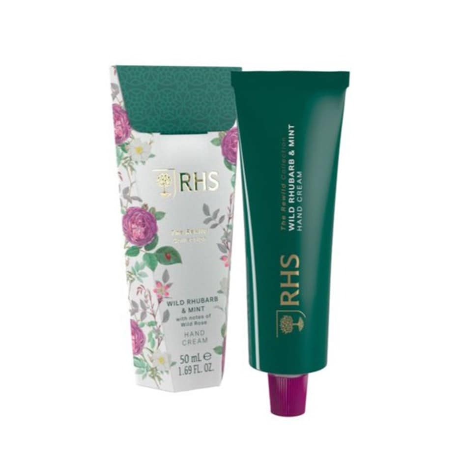 RHS Rhubarb & mint hand cream