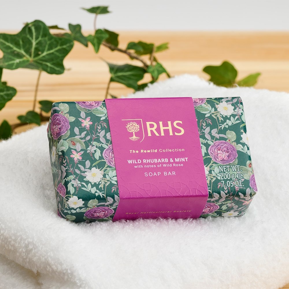 RHS Rhubarb & mint soap bar