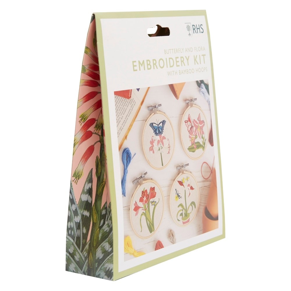 RHS embroidery hoop kit - butterfly & flora