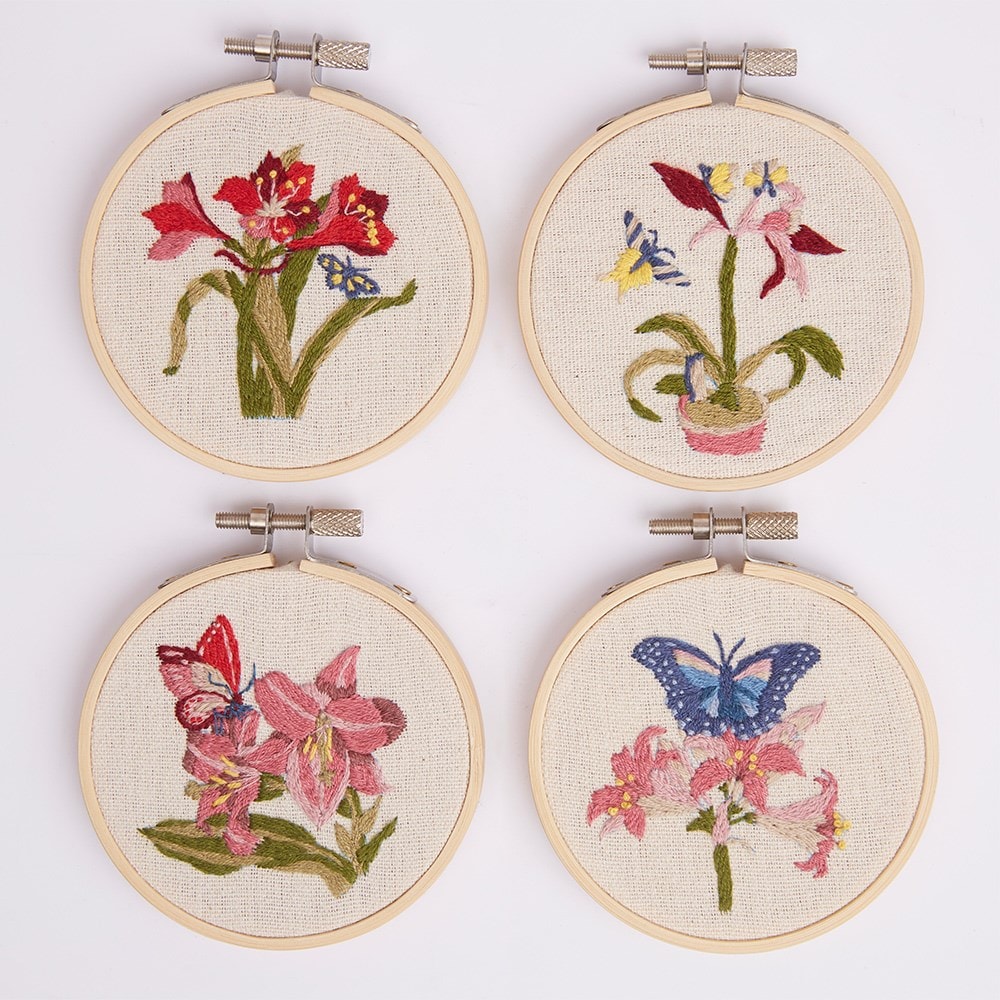 RHS embroidery hoop kit - butterfly & flora