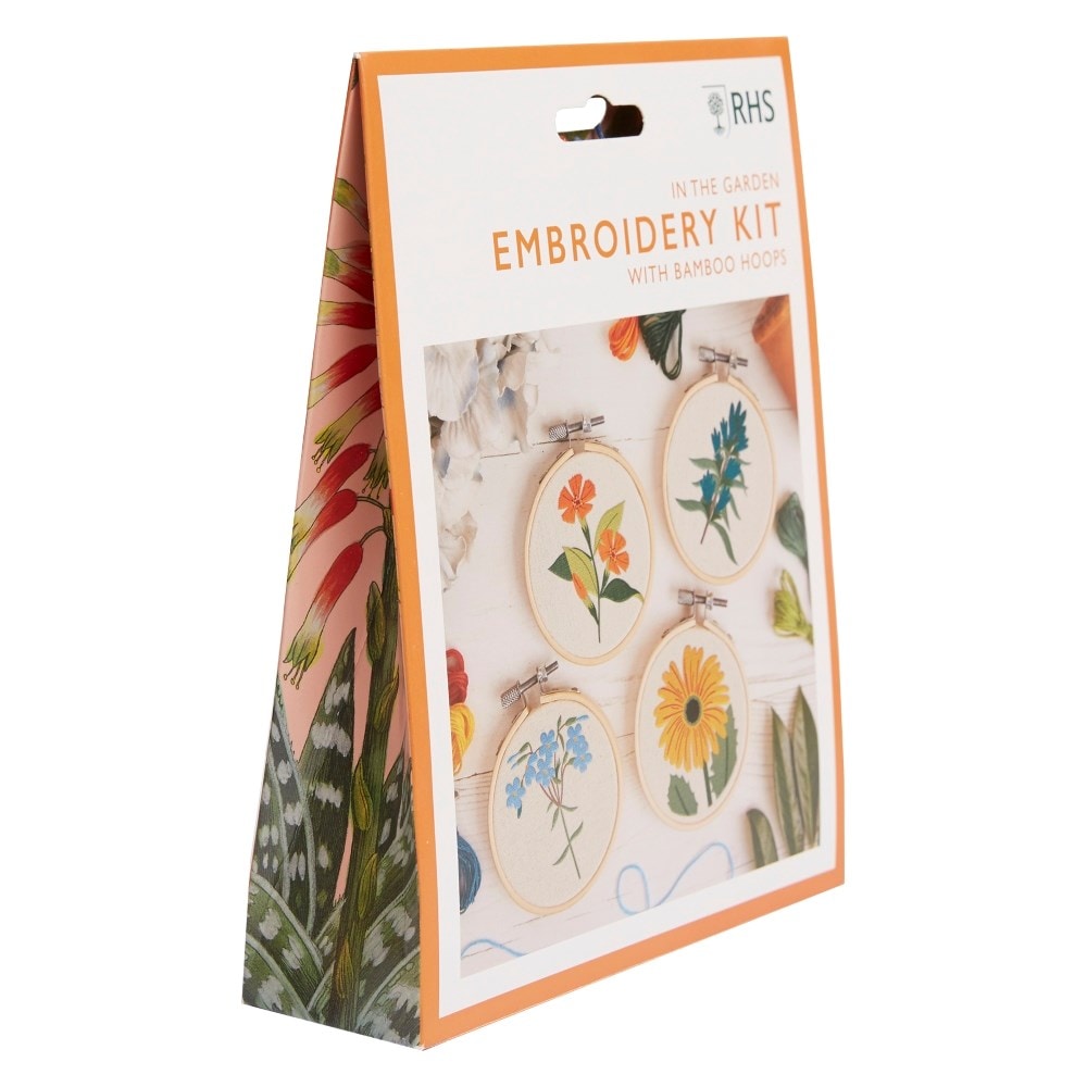 RHS embroidery hoop kit - in the garden