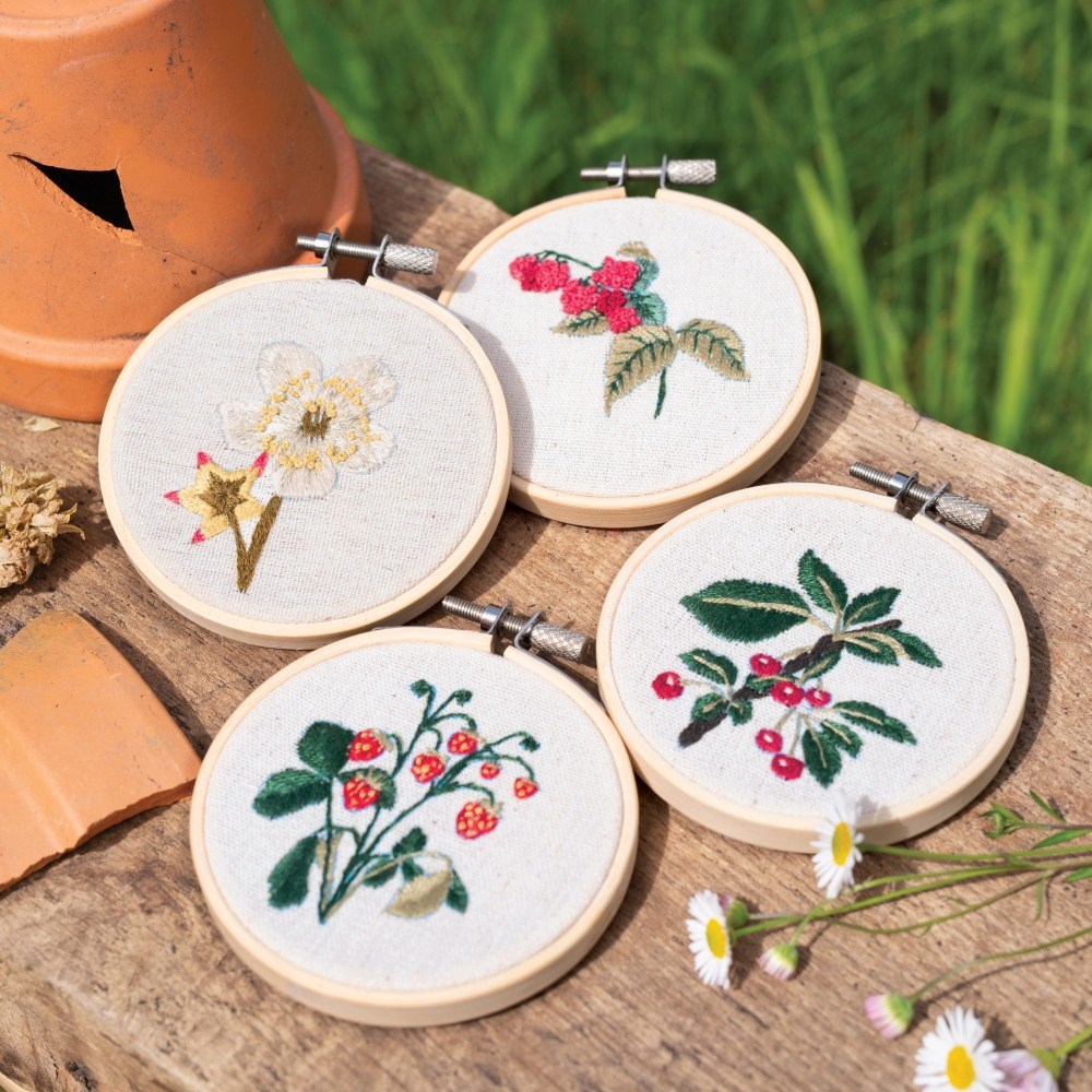 RHS embroidery hoop kit - summer berries