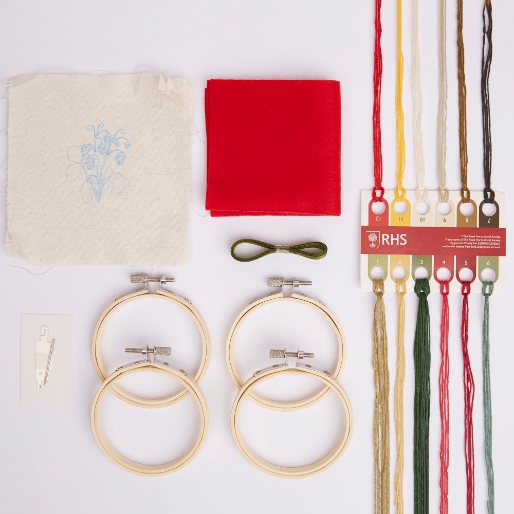RHS embroidery hoop kit - summer berries