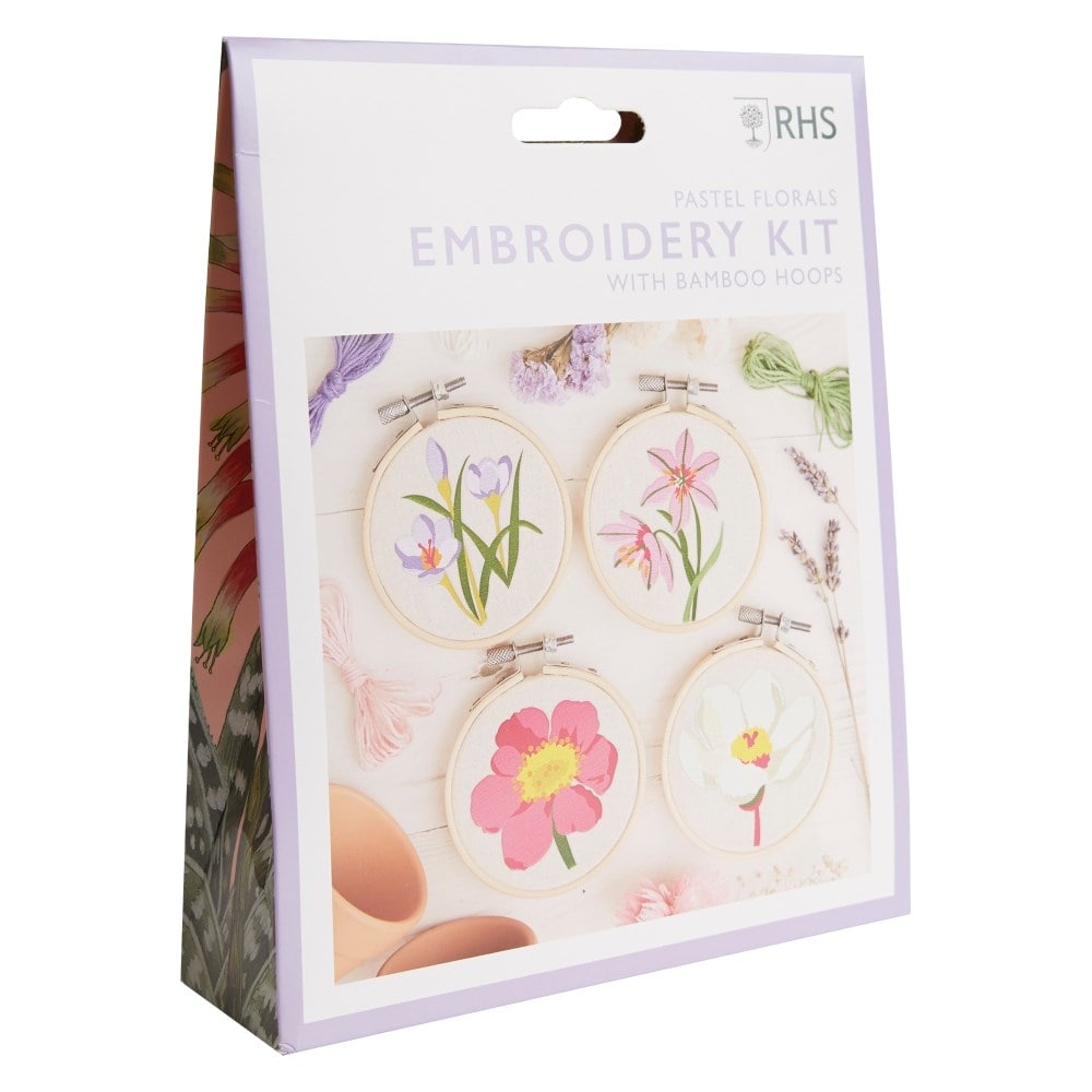 RHS embroidery hoop kit - pastel florals