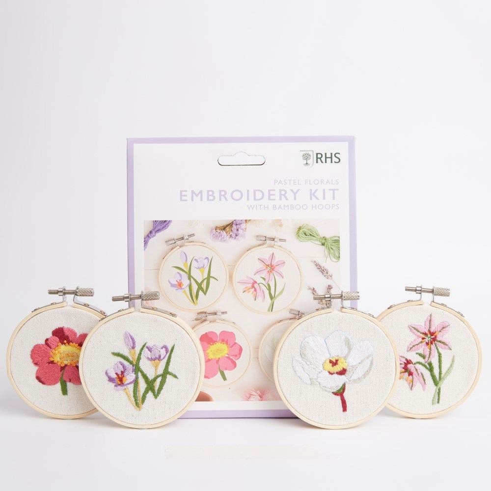 RHS embroidery hoop kit - pastel florals