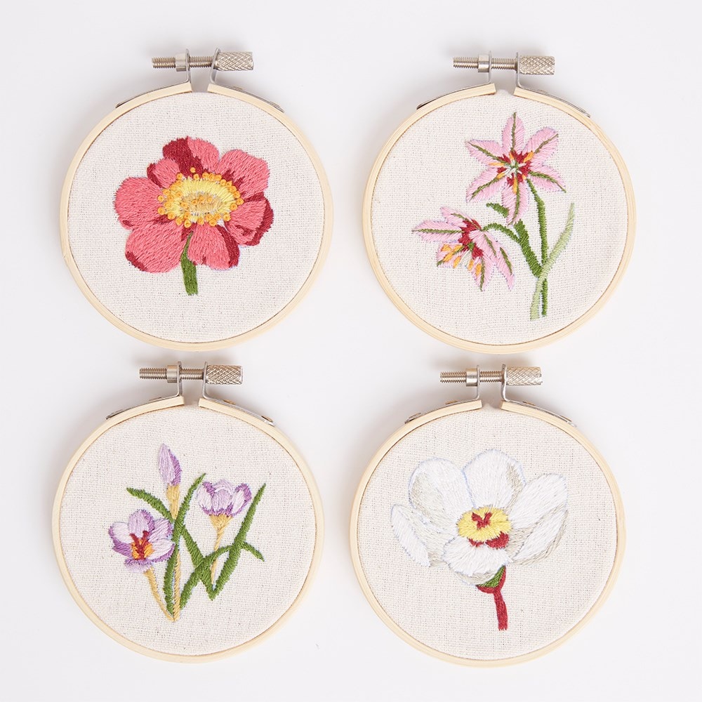 RHS embroidery hoop kit - pastel florals