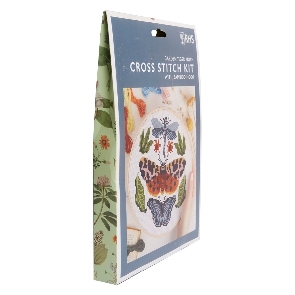 RHS cross stitch kit - garden tiger moth