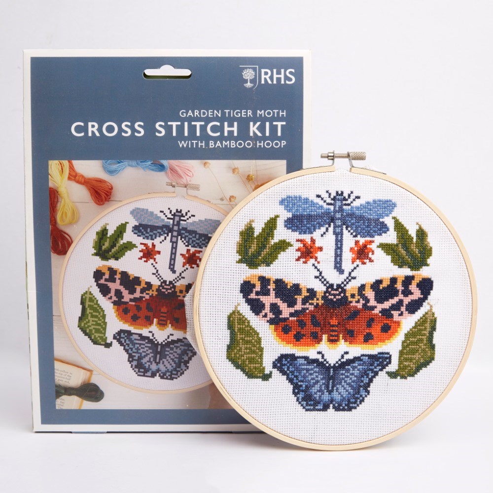RHS cross stitch kit - garden tiger moth