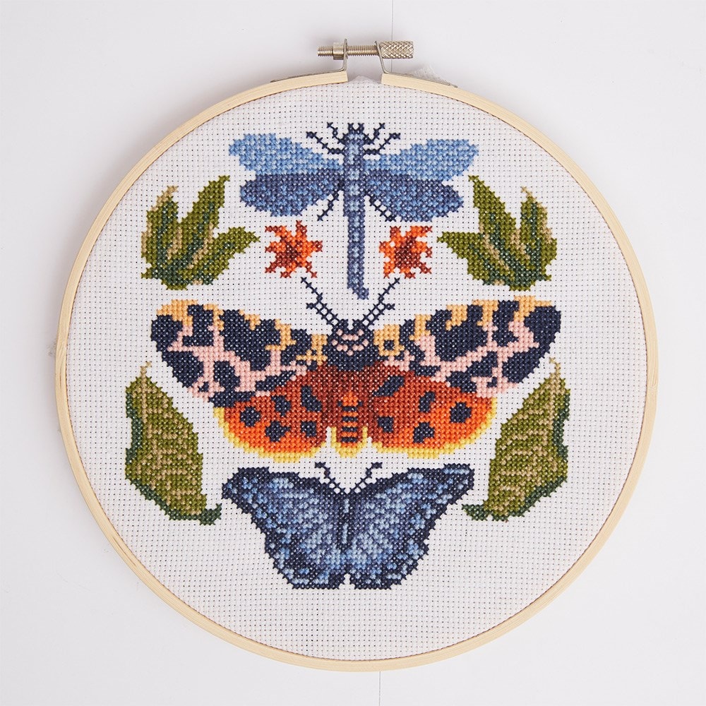 RHS cross stitch kit - garden tiger moth