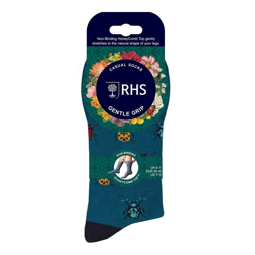 Men's 3 pair gentle grip socks - insects