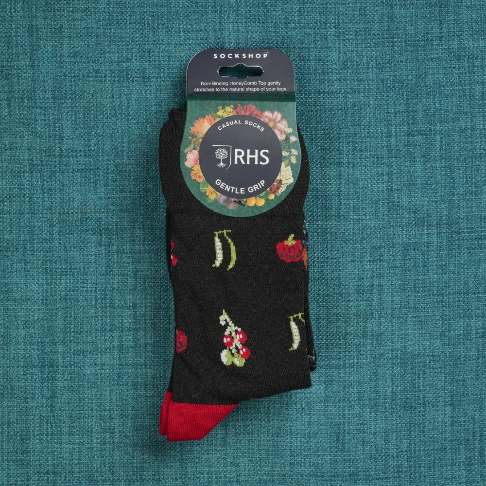 Men's 3 pair gentle grip socks - vegetables