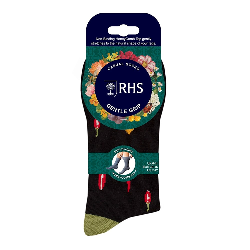 Men's 3 pair gentle grip socks - vegetables