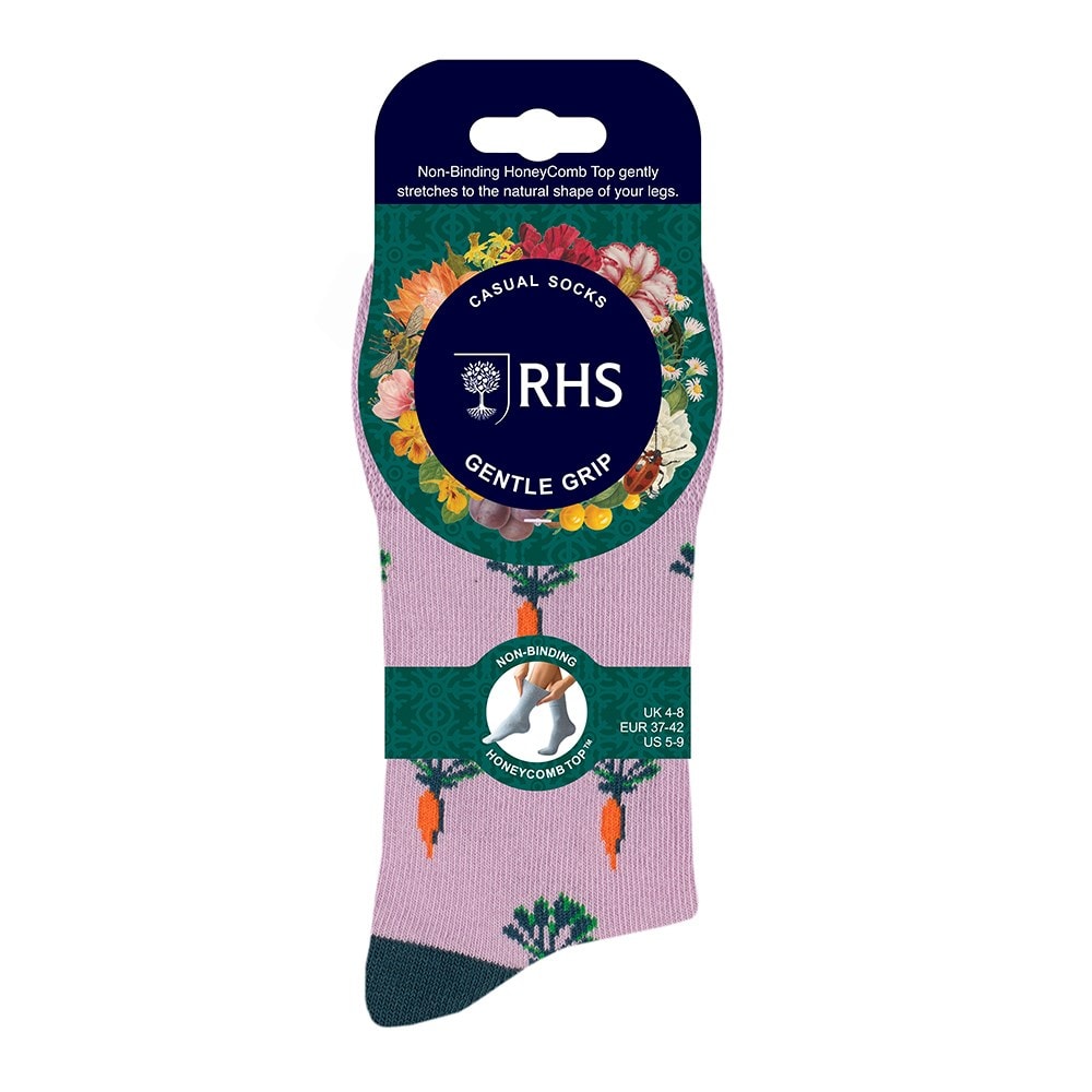 Women's 3 pair gentle grip socks - vegetables