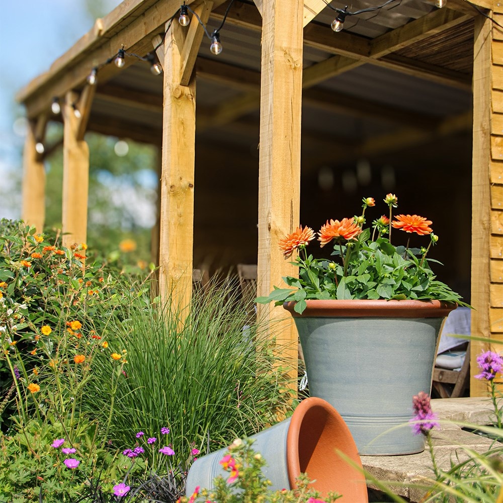 Sage green kitchen planter