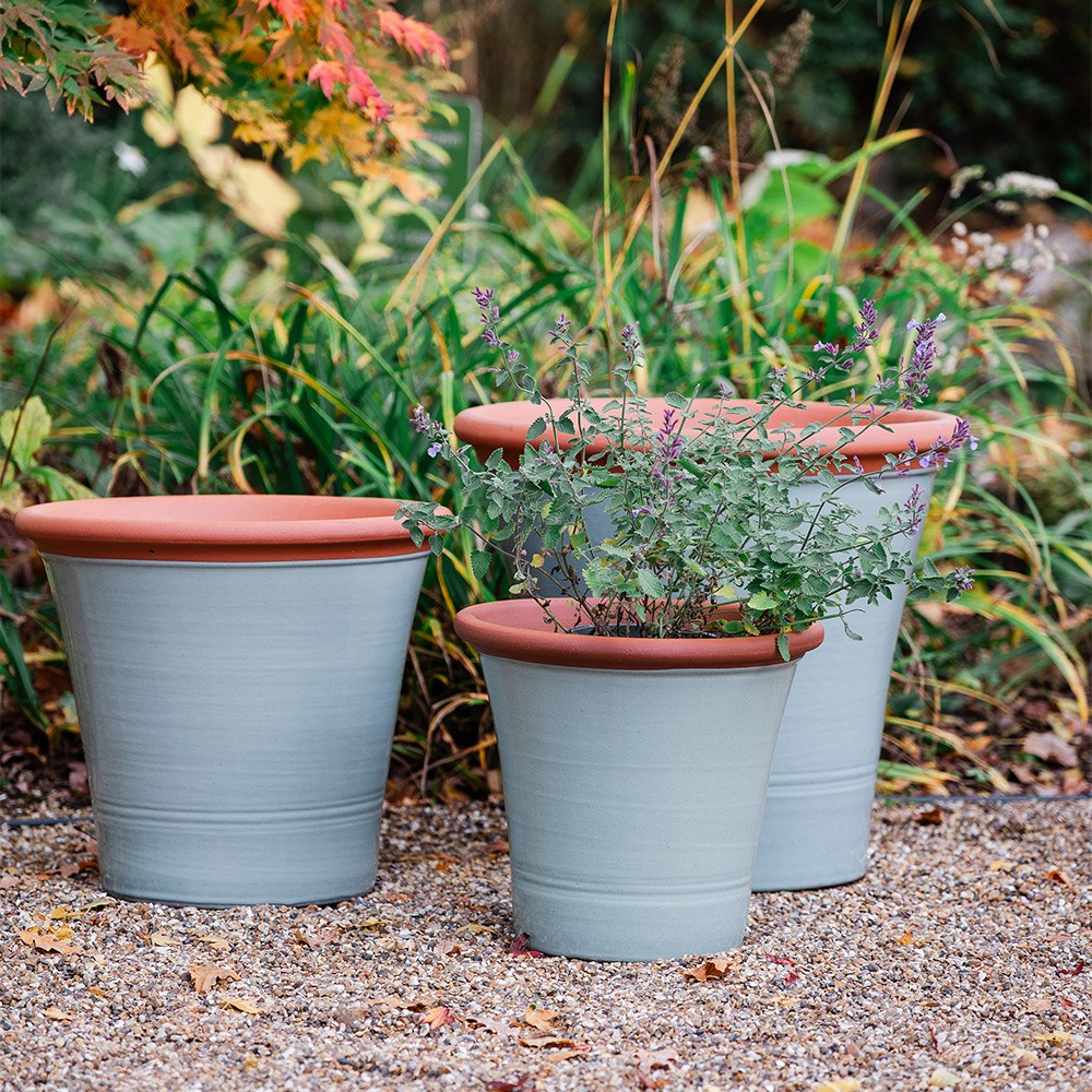 Sage green kitchen planter