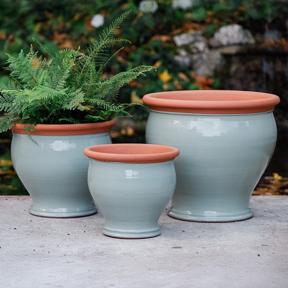Sage green bellied planter