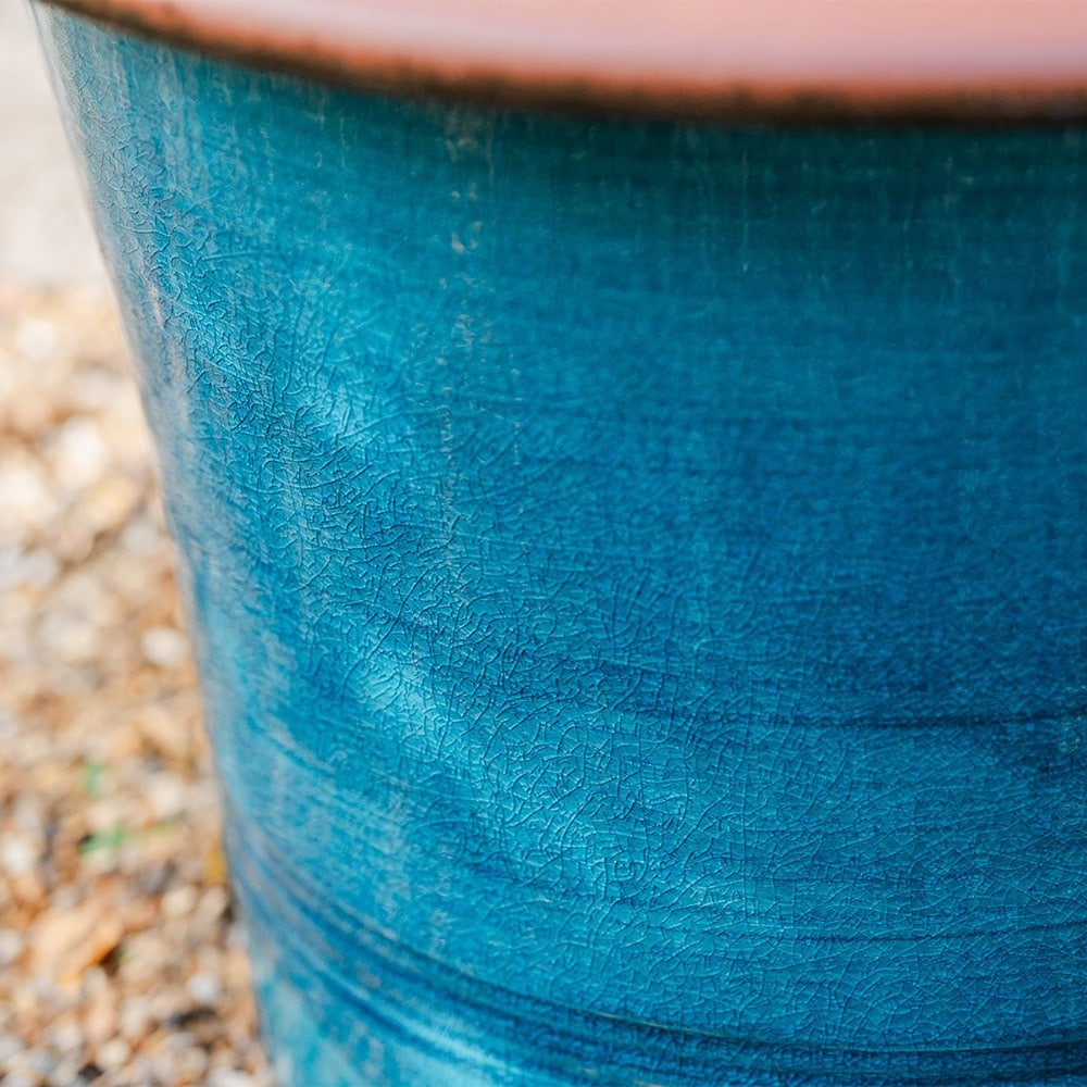 Turquoise flared planter