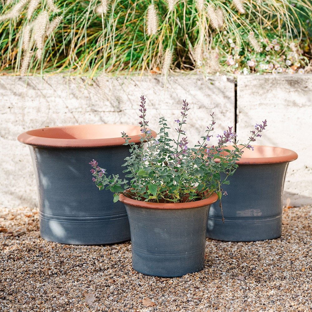 Grey flared planter