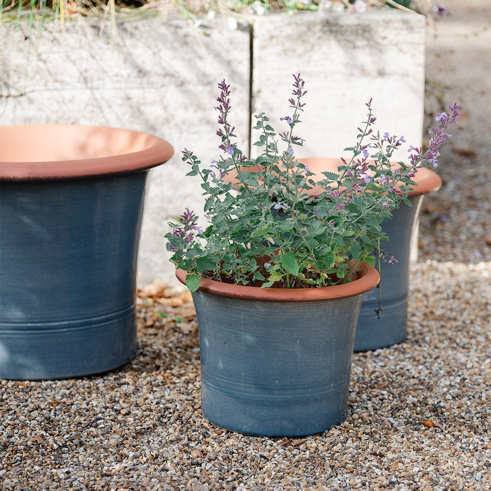 Grey flared planter