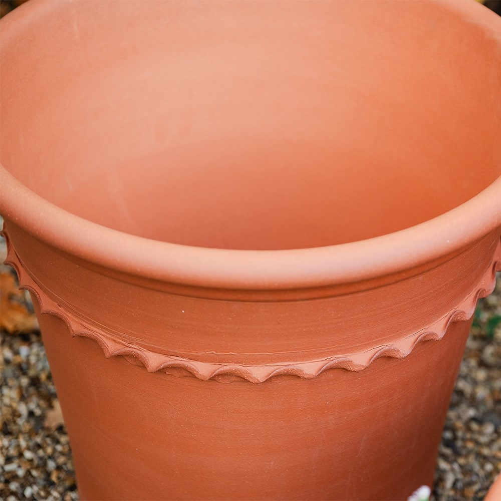 Pie crust terracotta planter