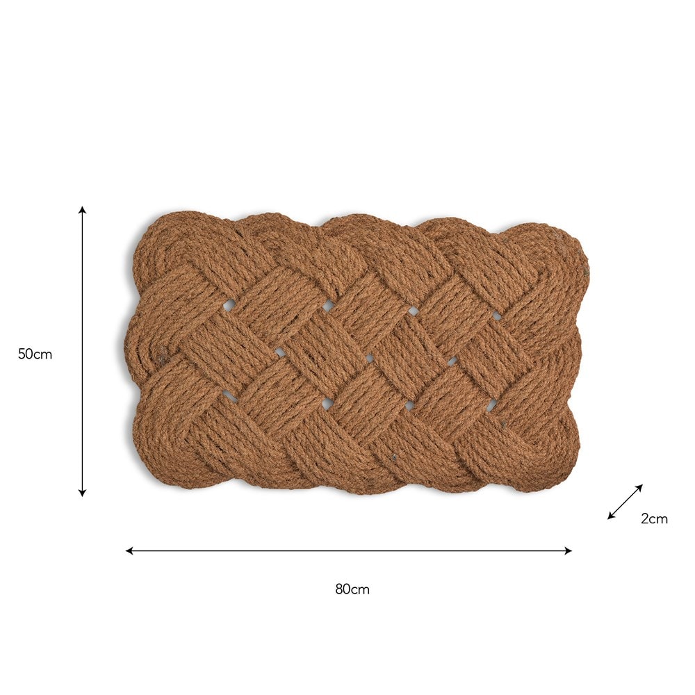 Woven knot coir doormat