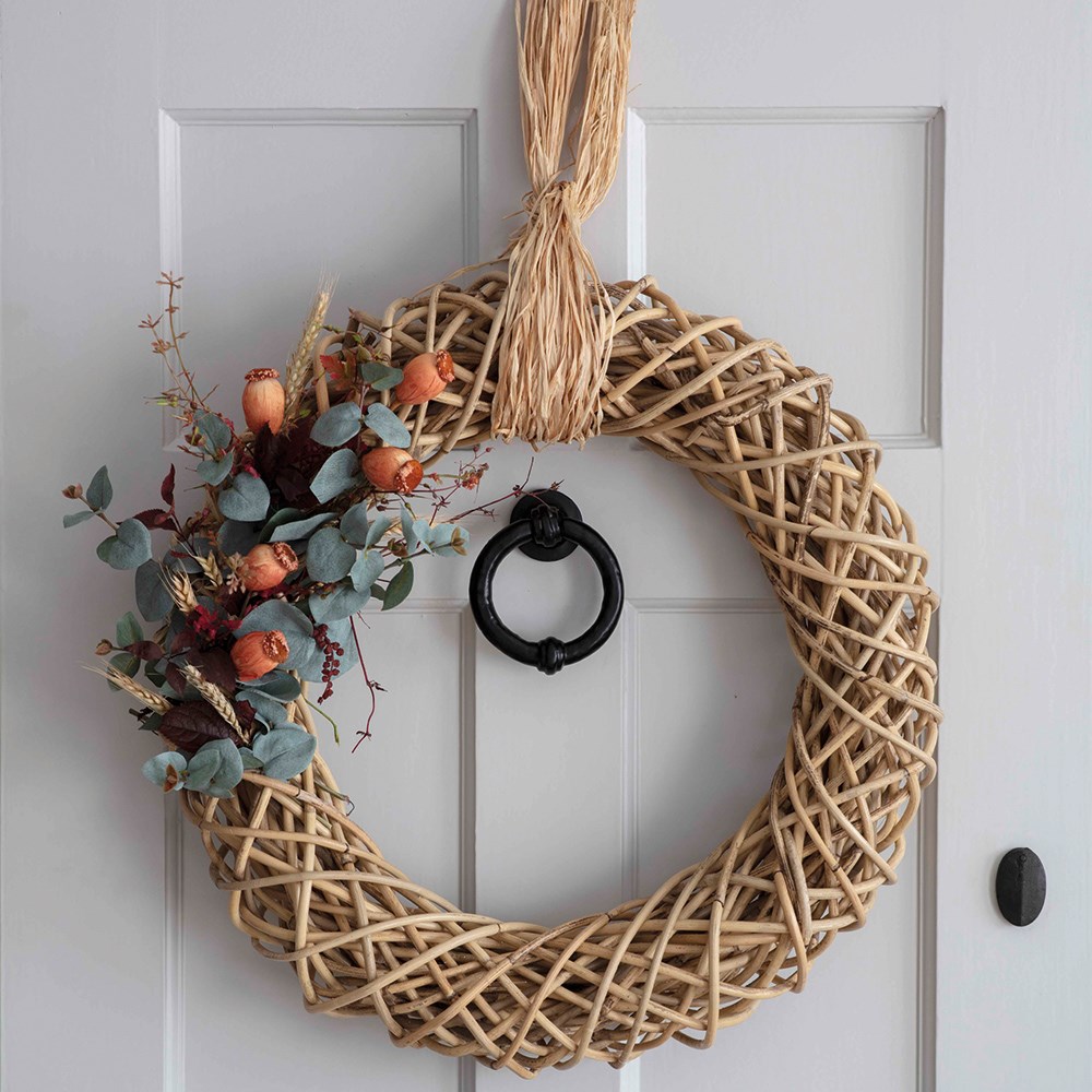 Rattan door wreath 