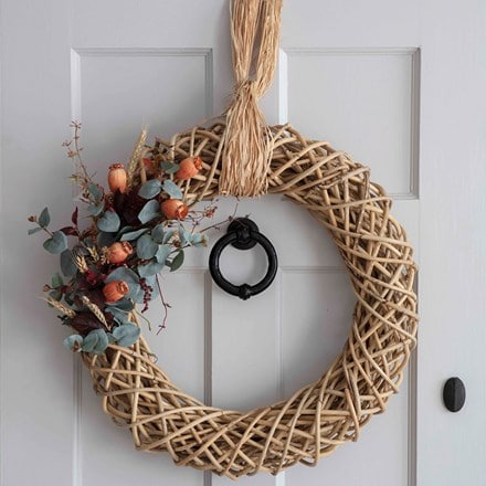 Rattan door wreath
