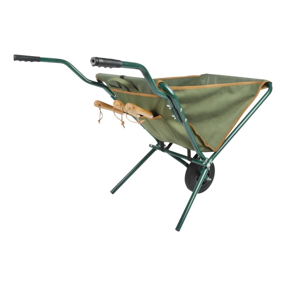 Folding wheelbarrow