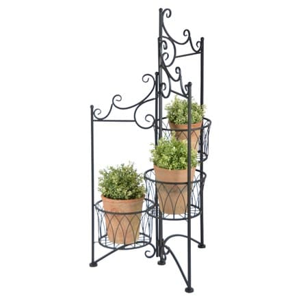 Tiered scroll pot stand