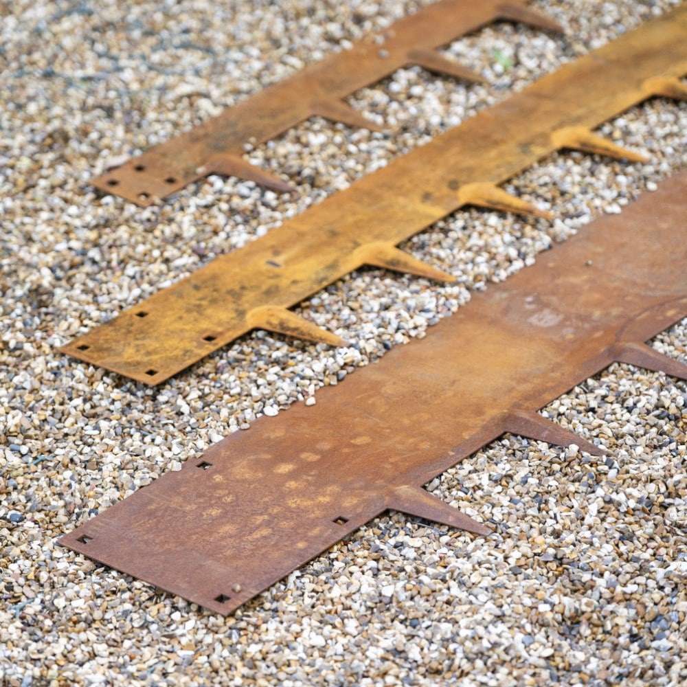 Corten steel flexible garden edging - rust