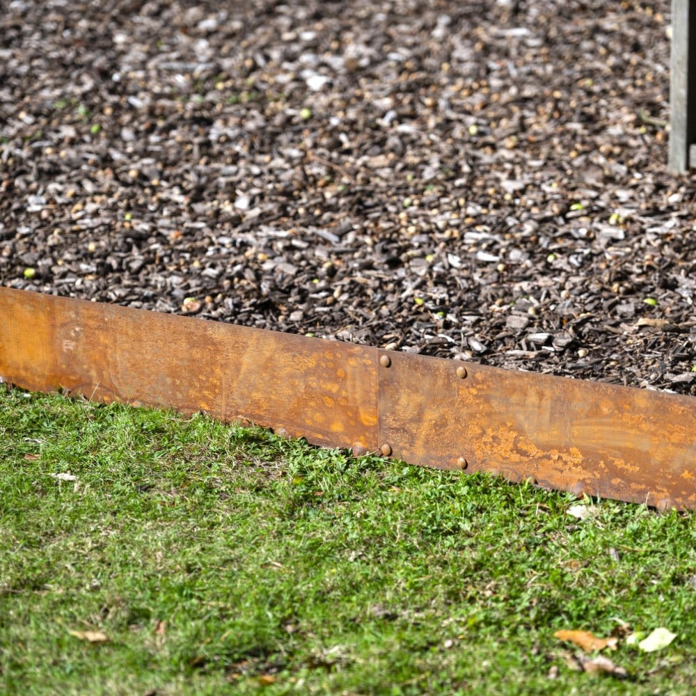 Corten steel flexible garden edging - rust