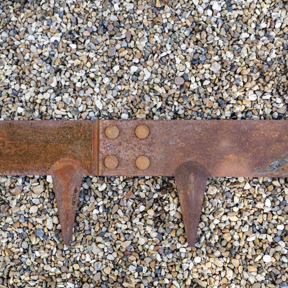 Corten steel flexible garden edging - rust