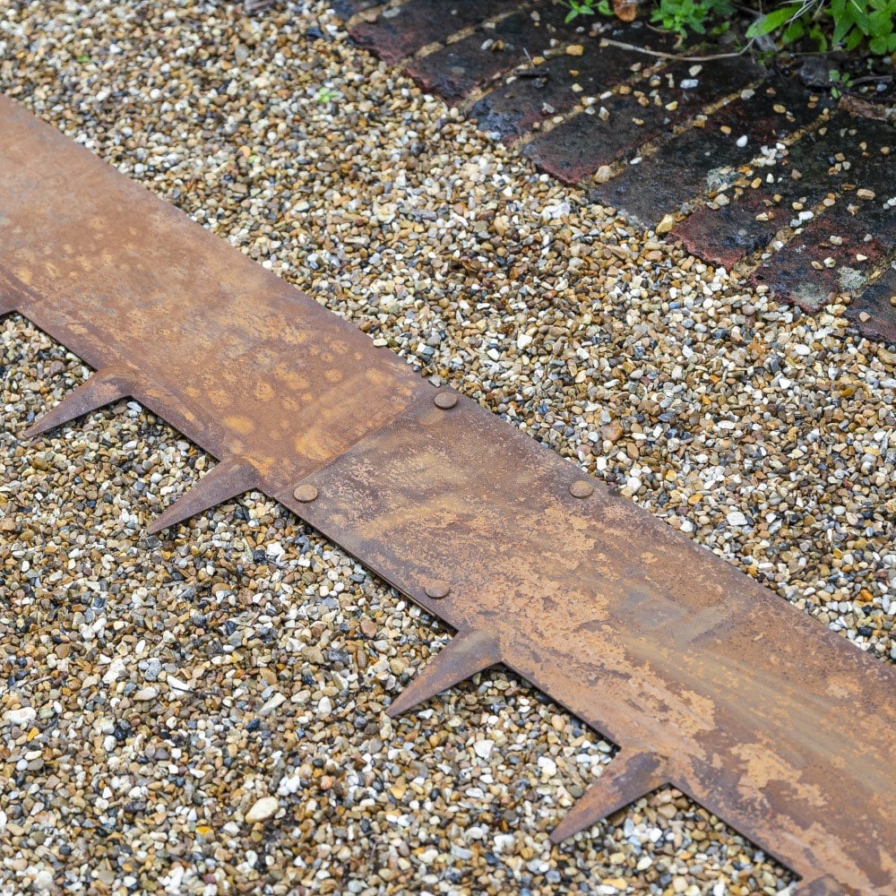 Corten steel flexible garden edging - rust