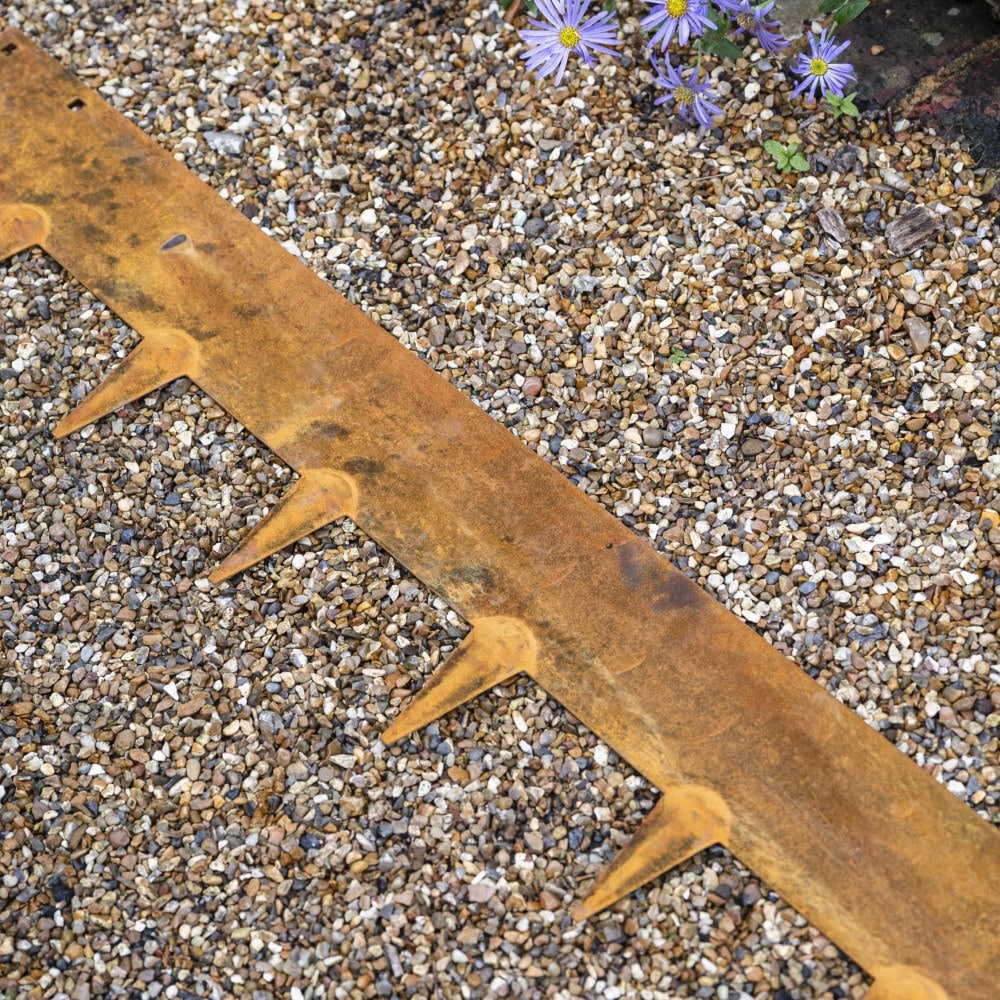 Corten steel flexible garden edging - rust