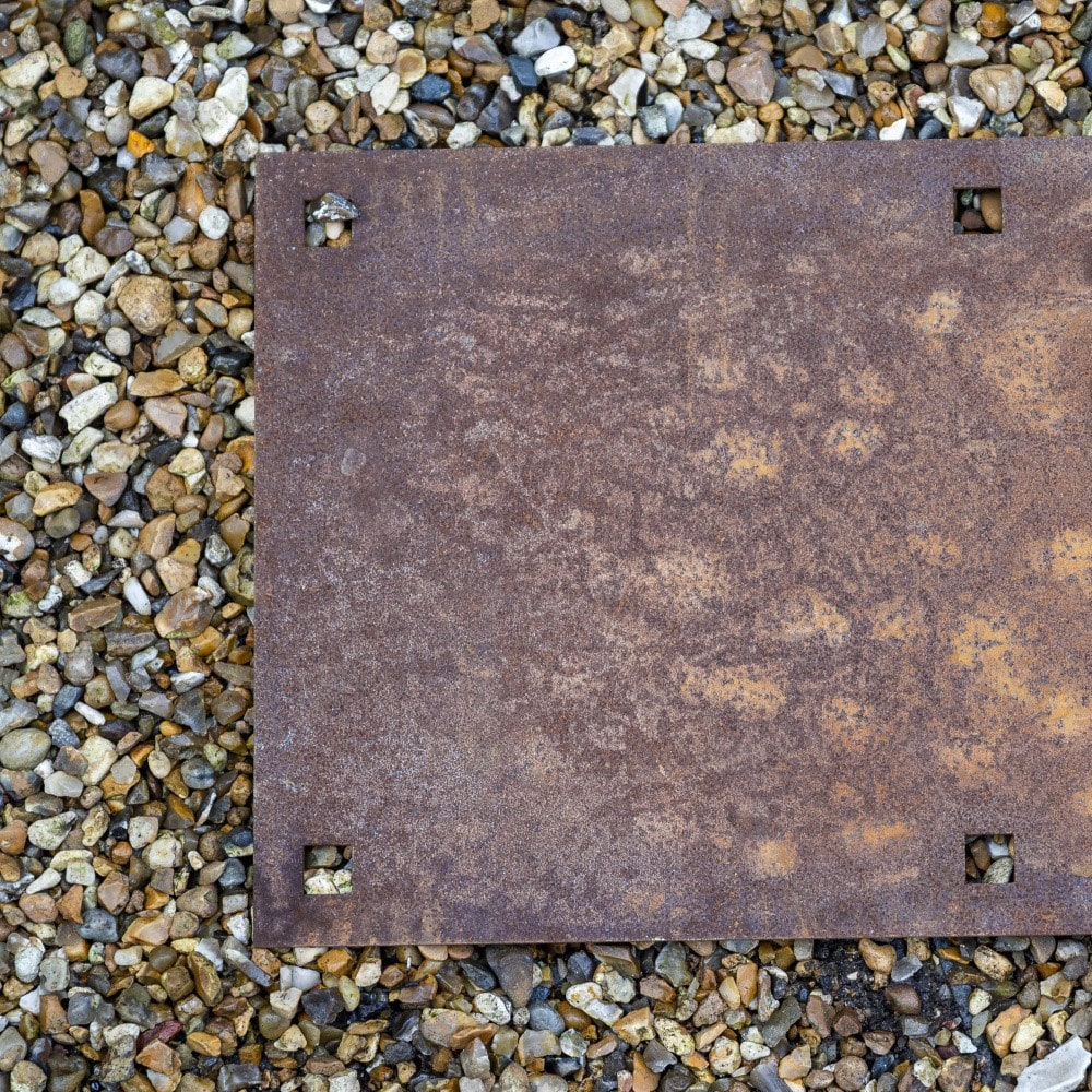 Corten steel flexible garden edging - rust