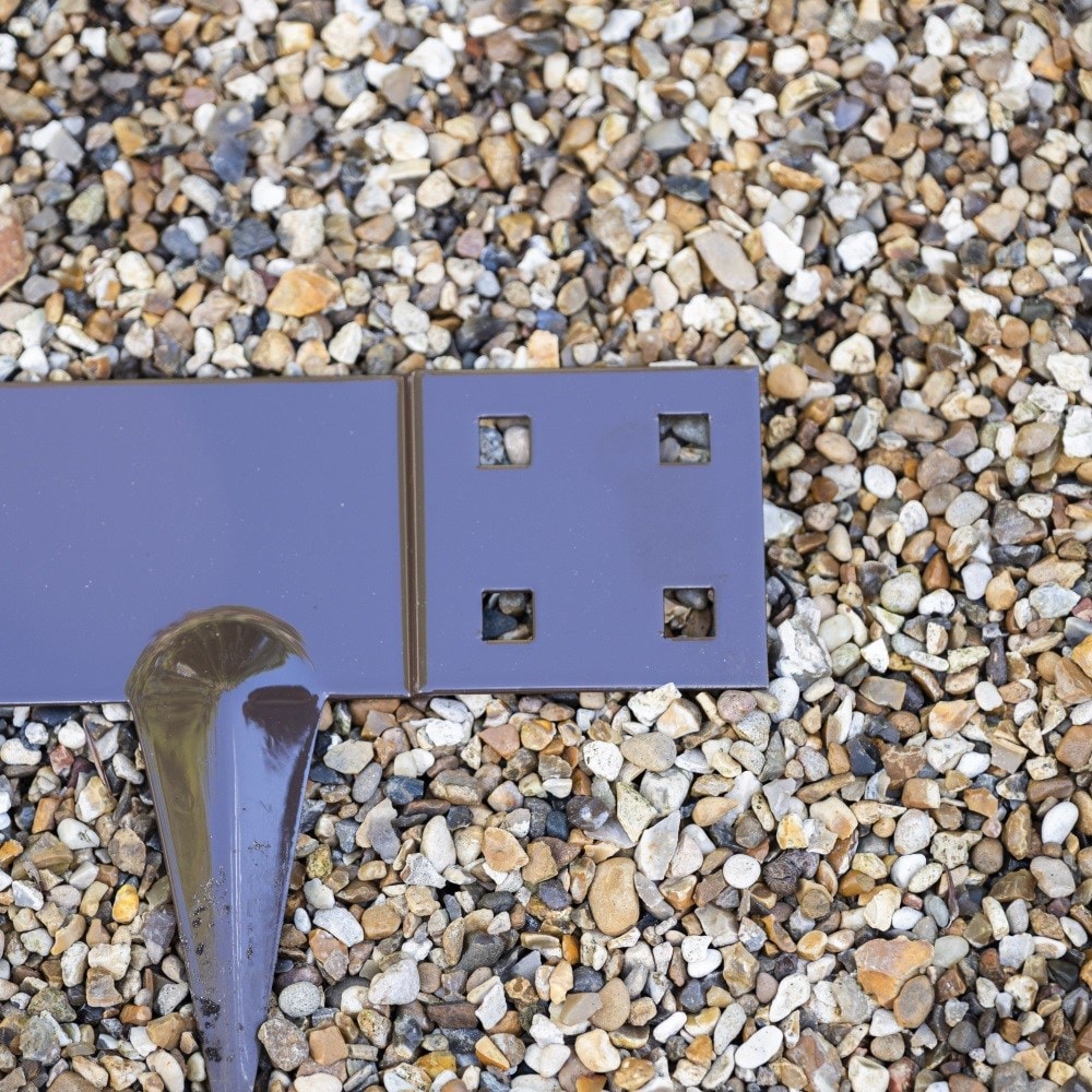 Powder coated steel flexible garden edging - brown