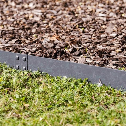 Powder coated steel flexible garden edging pack of 5 - anthracite grey