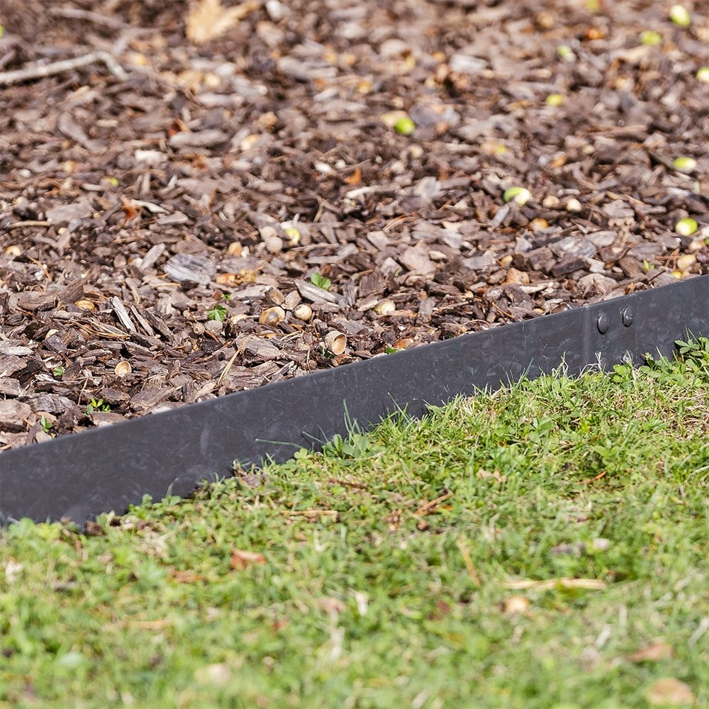 Powder coated steel flexible garden edging - anthracite grey