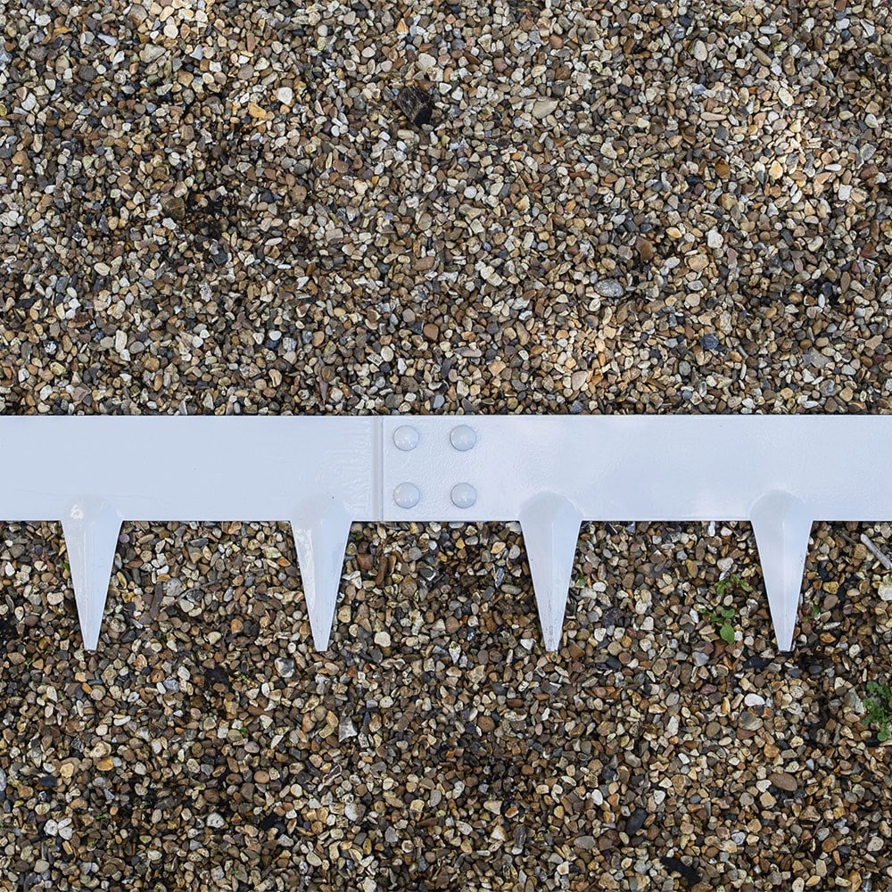 Powder coated steel flexible garden edging -  light grey