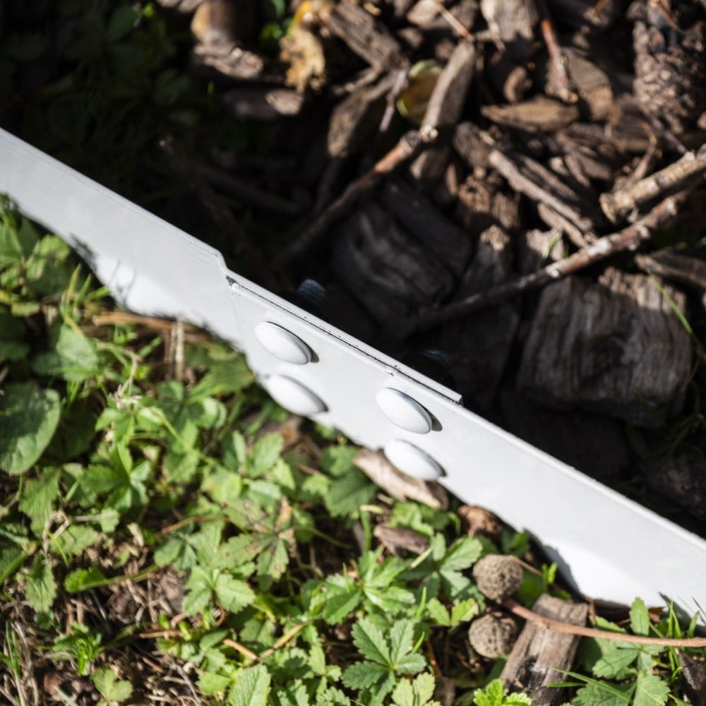 Powder coated steel flexible garden edging -  light grey