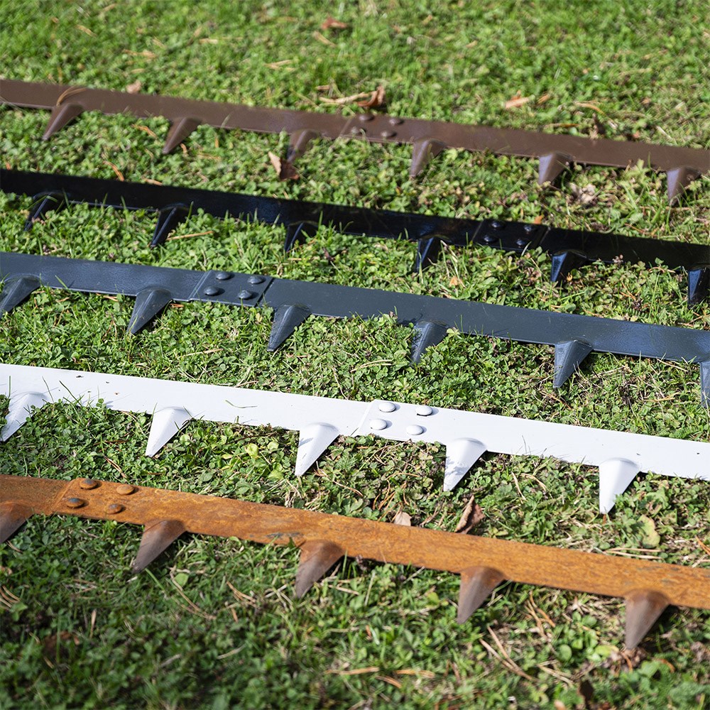 Powder coated steel flexible garden edging -  light grey