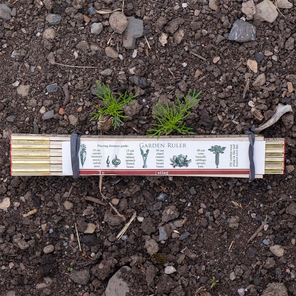 Folding garden planting ruler