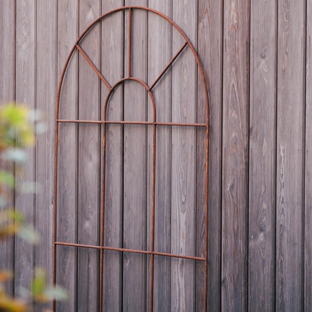 Large arched window trellis - rust