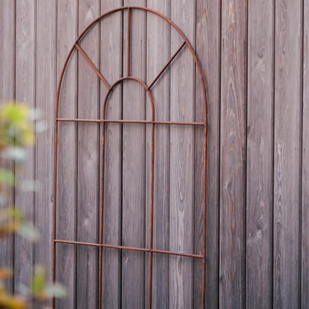 Large arched window trellis - rust