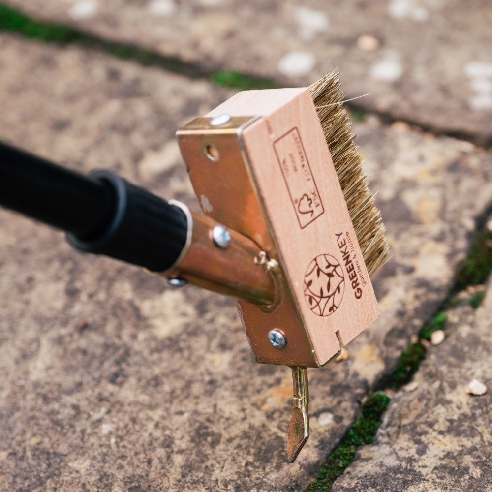 Telescopic wire paving brush 