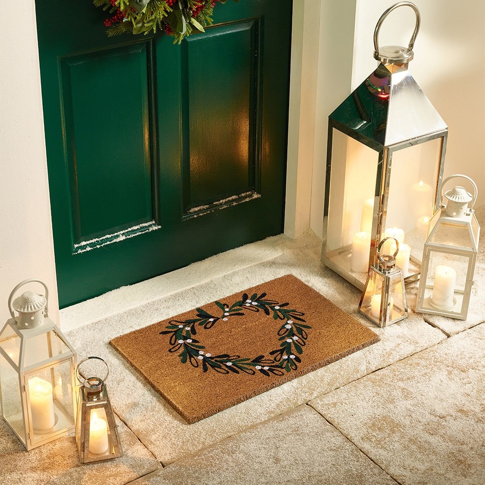 Mistletoe heart doormat