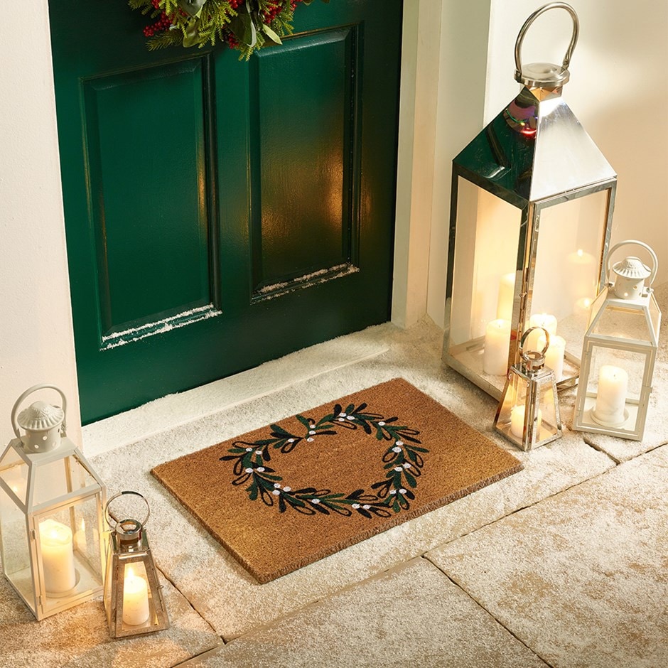 Mistletoe heart doormat