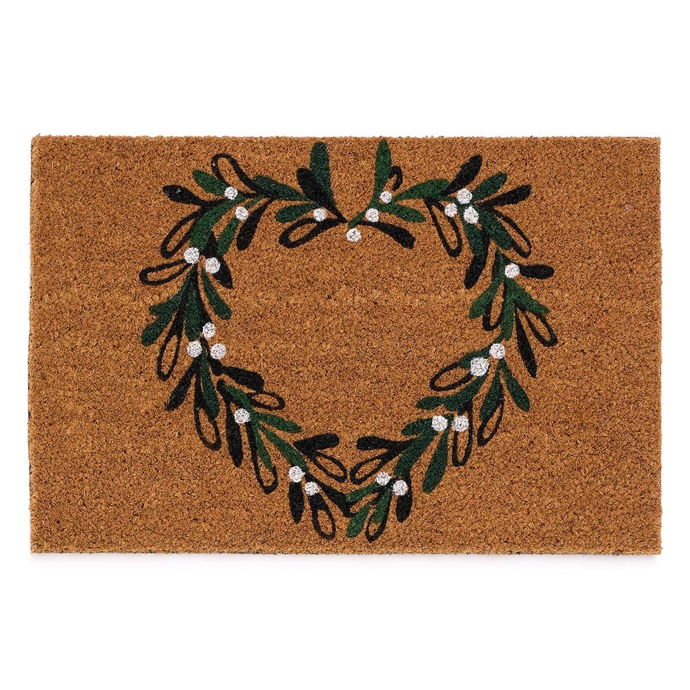 Mistletoe heart doormat